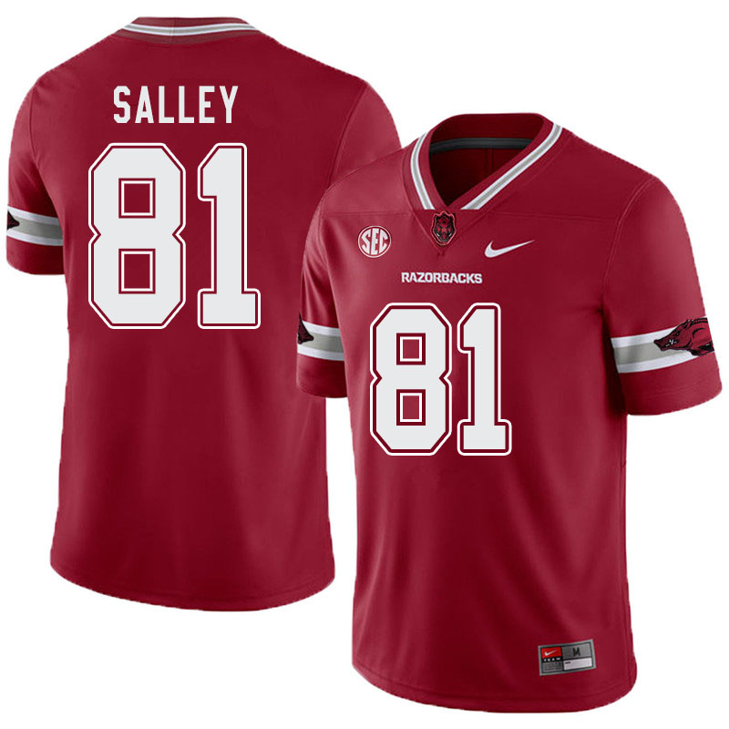 Men #81 Jackson Salley Arkansas Razorbacks College Football Alternate Jerseys-Cardinal